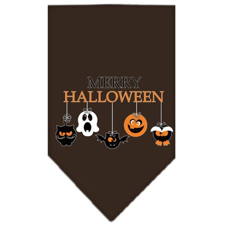 MIRAGE PET PRODUCTS Merry Halloween Screen Print BandanaBrown Small 66-157 SMBR